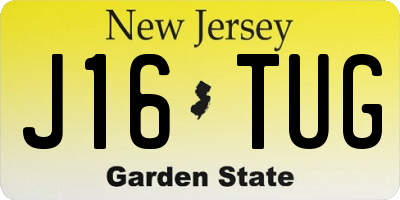 NJ license plate J16TUG