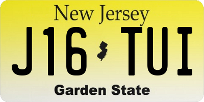 NJ license plate J16TUI