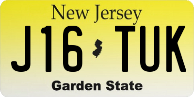 NJ license plate J16TUK