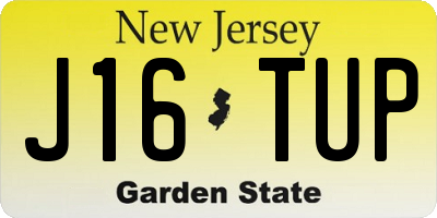 NJ license plate J16TUP
