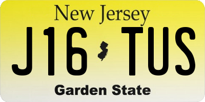 NJ license plate J16TUS