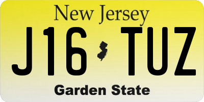 NJ license plate J16TUZ