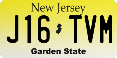 NJ license plate J16TVM