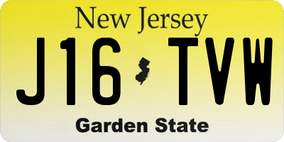 NJ license plate J16TVW