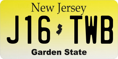 NJ license plate J16TWB