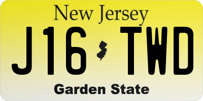 NJ license plate J16TWD