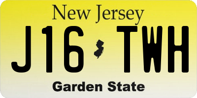 NJ license plate J16TWH