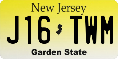 NJ license plate J16TWM