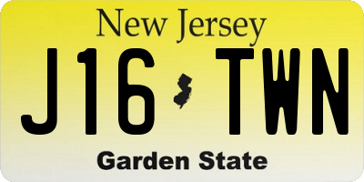 NJ license plate J16TWN