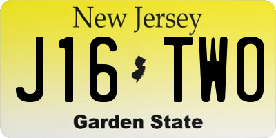 NJ license plate J16TWO