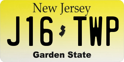 NJ license plate J16TWP