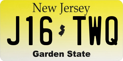 NJ license plate J16TWQ