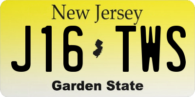 NJ license plate J16TWS