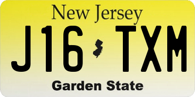 NJ license plate J16TXM
