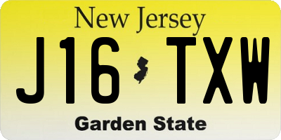 NJ license plate J16TXW
