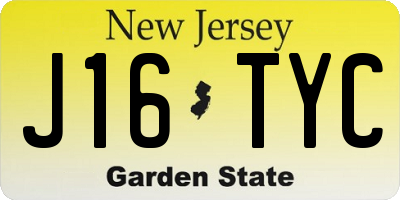 NJ license plate J16TYC
