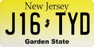 NJ license plate J16TYD