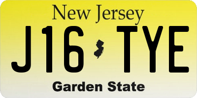 NJ license plate J16TYE