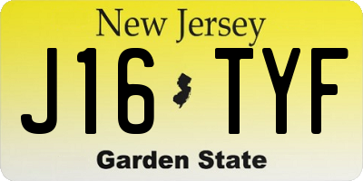 NJ license plate J16TYF