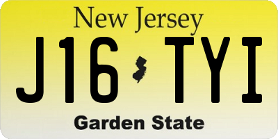 NJ license plate J16TYI