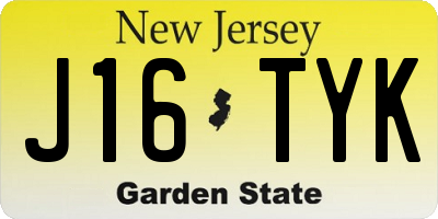 NJ license plate J16TYK