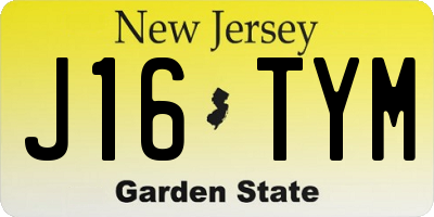 NJ license plate J16TYM
