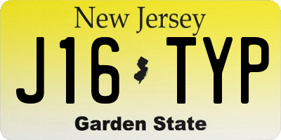 NJ license plate J16TYP