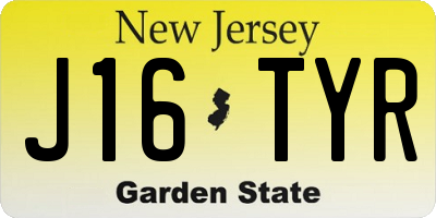NJ license plate J16TYR