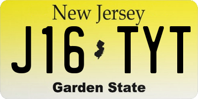 NJ license plate J16TYT