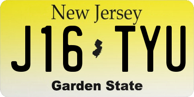 NJ license plate J16TYU