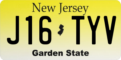 NJ license plate J16TYV