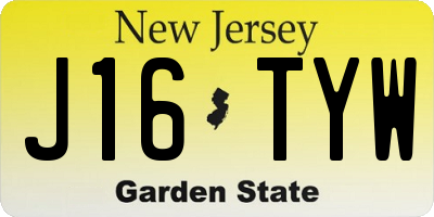 NJ license plate J16TYW