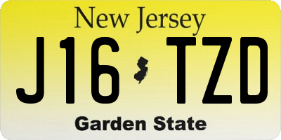 NJ license plate J16TZD