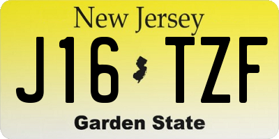 NJ license plate J16TZF