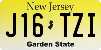 NJ license plate J16TZI