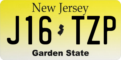 NJ license plate J16TZP