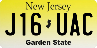 NJ license plate J16UAC
