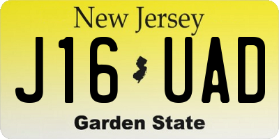 NJ license plate J16UAD