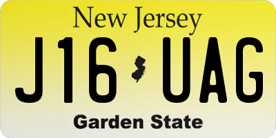 NJ license plate J16UAG