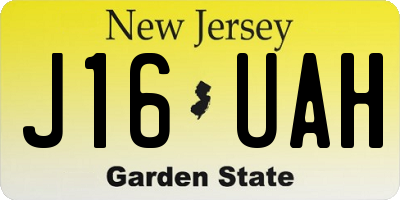 NJ license plate J16UAH