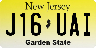 NJ license plate J16UAI