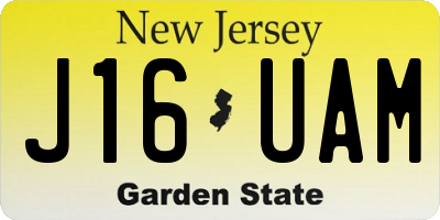 NJ license plate J16UAM