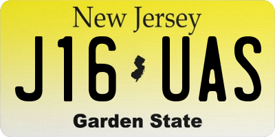 NJ license plate J16UAS