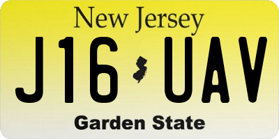 NJ license plate J16UAV