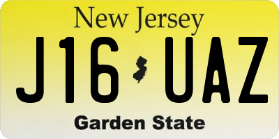 NJ license plate J16UAZ
