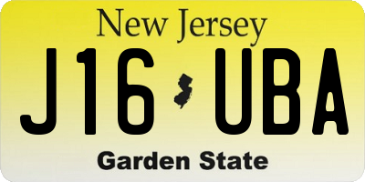 NJ license plate J16UBA