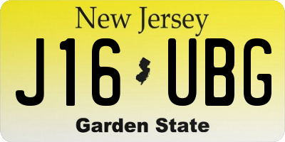 NJ license plate J16UBG