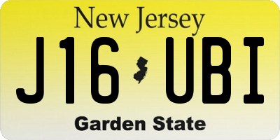 NJ license plate J16UBI