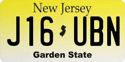 NJ license plate J16UBN