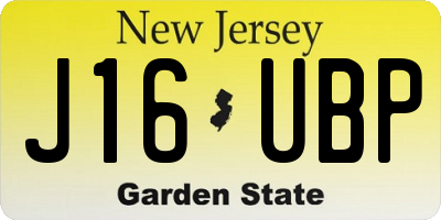 NJ license plate J16UBP